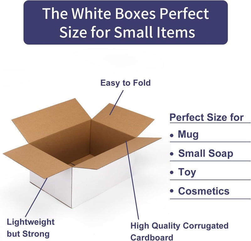 SPEPLA Shipping Boxes 10x7x5 Set of 40, White Corrugated Cardboard Box for Mailing Business Packaging - Image 5